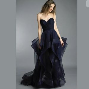 Basix Strapless Sweetheart Cascading Ball Gown 2